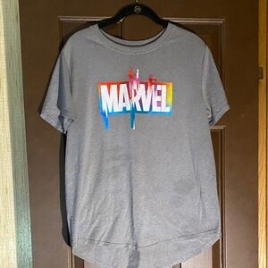 Marvel Gray Tee with Vibrant Logo Women’s XL